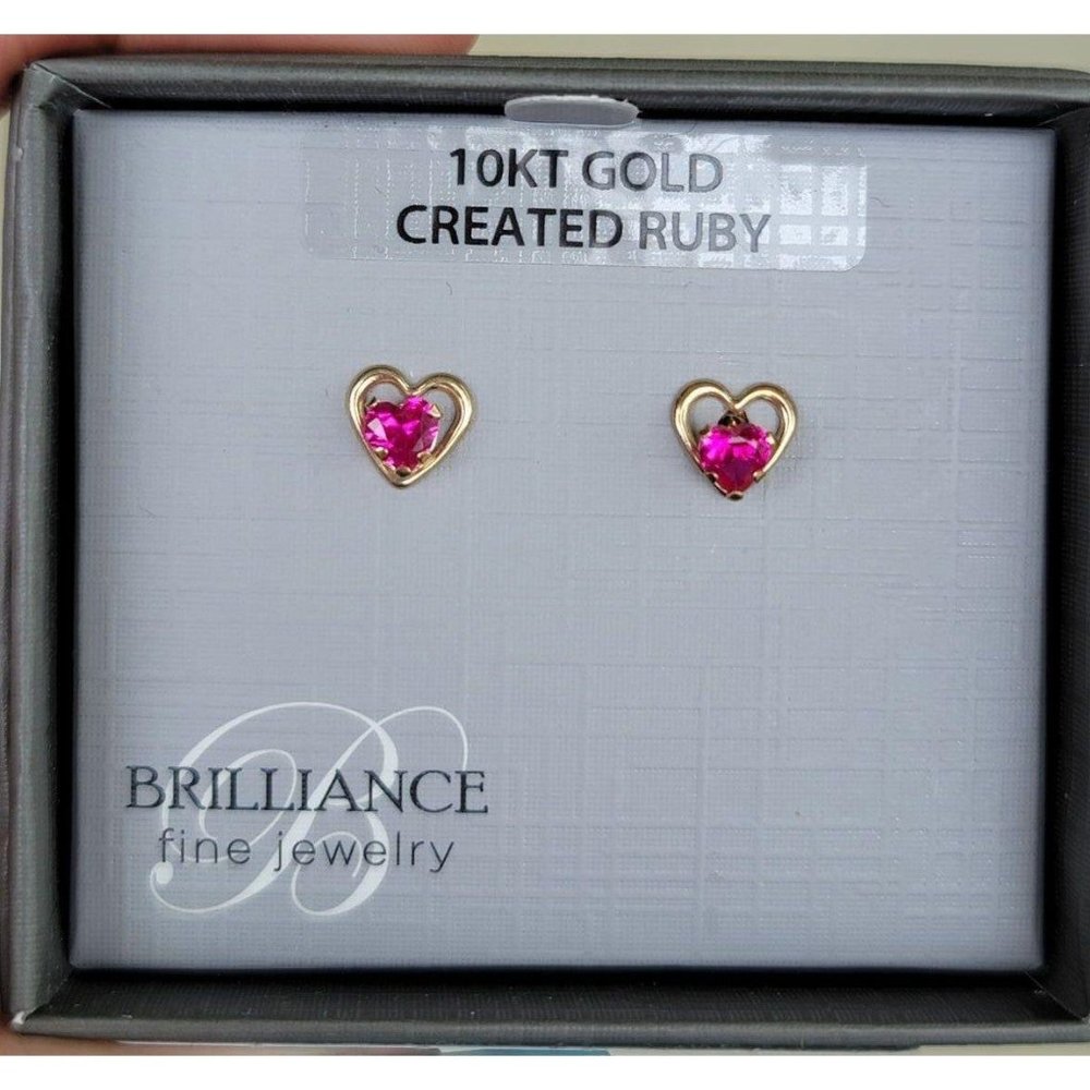 10K Gold Heart Earrings